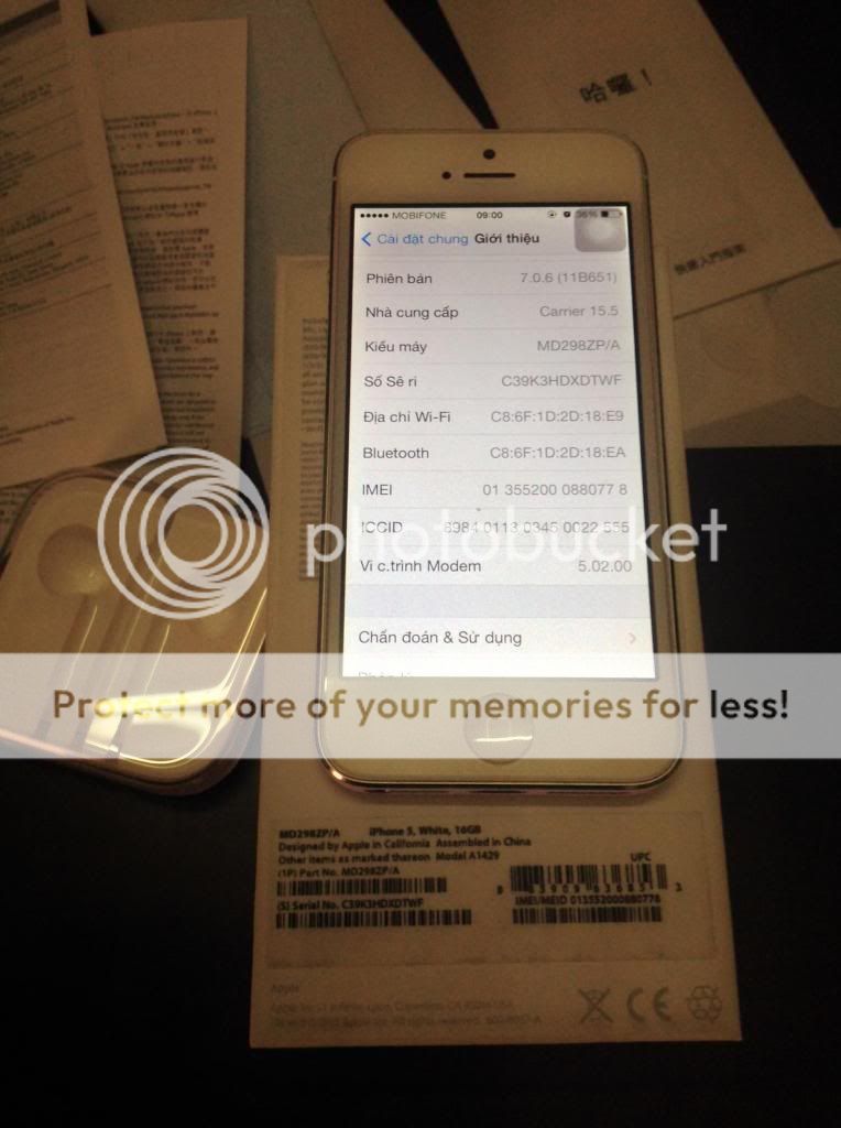 Bán Ip5 White WORLD  ZP 16G ...Full Box...Hoặc Giao lưu IPAD AIR - 5